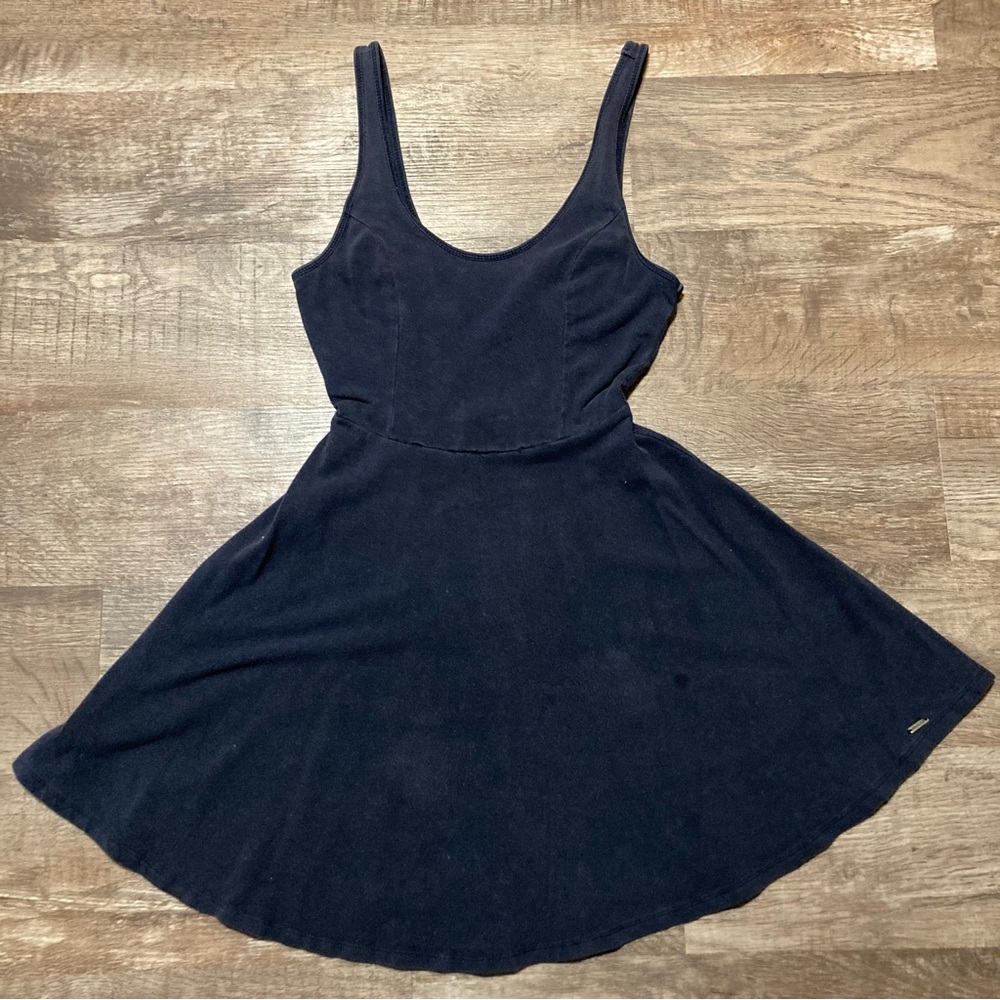 Y2K Hollister Mini Navy Blue Skater Dress